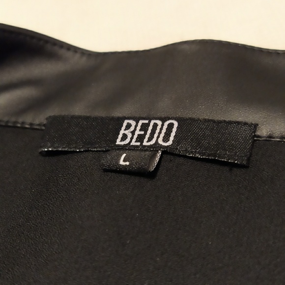 Bedo Red Black Chiffon Top Blouse Shirt - Picture 3 of 3